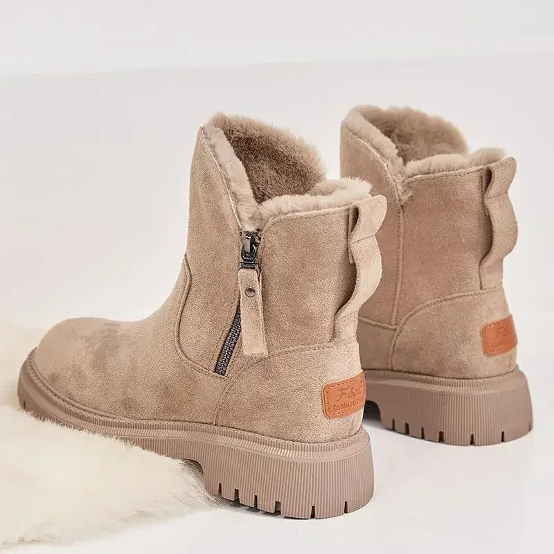 Damen-Schneestiefel mit Plüschfutter, Plateau, Synthetik 2