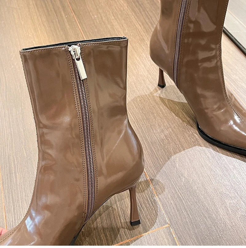 Damen Ankelstiefel Chelsea Stil PU Material-4