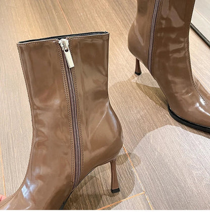 Damen Ankelstiefel Chelsea Stil PU Material-4