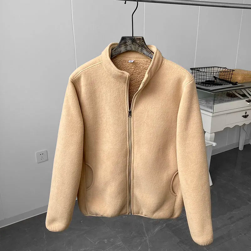 Herren-Fleecejacke, Stehkragen, wasserabweisend, Fleece-4