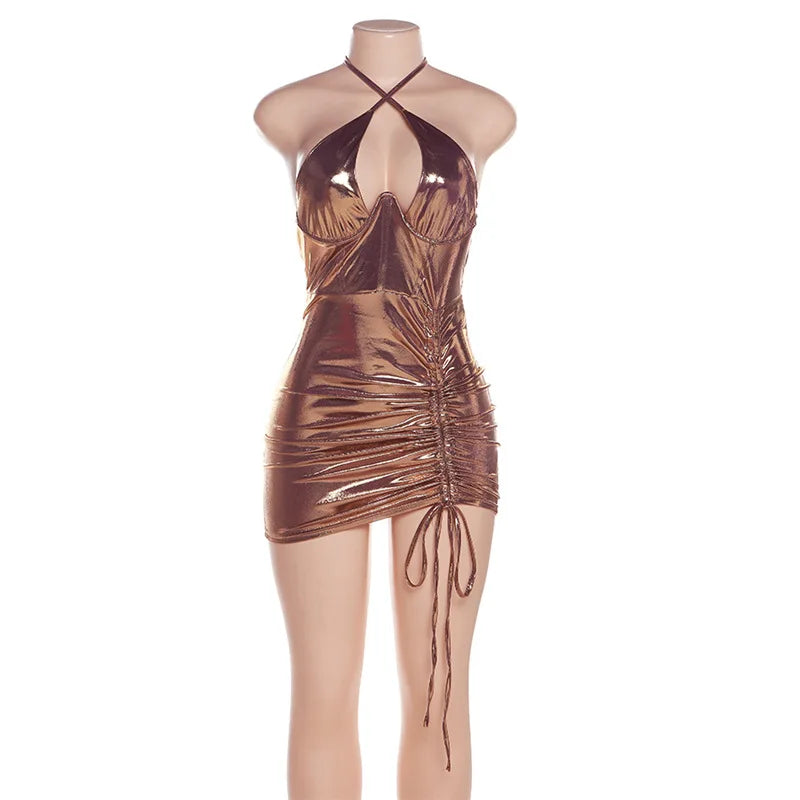 Variant image for Damen-Minikleid, V-Ausschnitt, ärmelloses Polyester-4