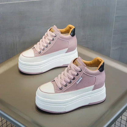 Variant image for Damen Sneakers Hoher Absatz Leder Gepolsterte Sohle-49