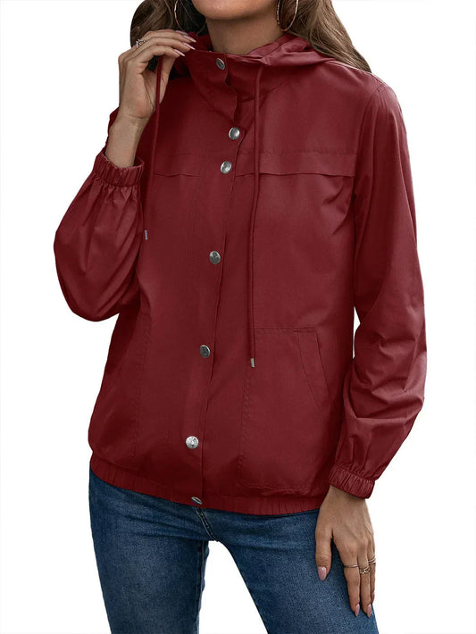 Wasserdichte Herrenjacke mit Kapuze und normaler Passform aus Polyester – Herbstjacke für Outdoor-Aktivitäten 1