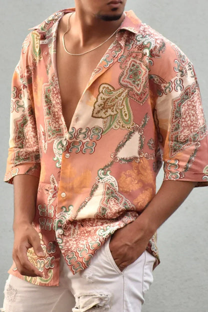 Herren-Kurzarmhemd, leichter Stoff, mit Druck-3