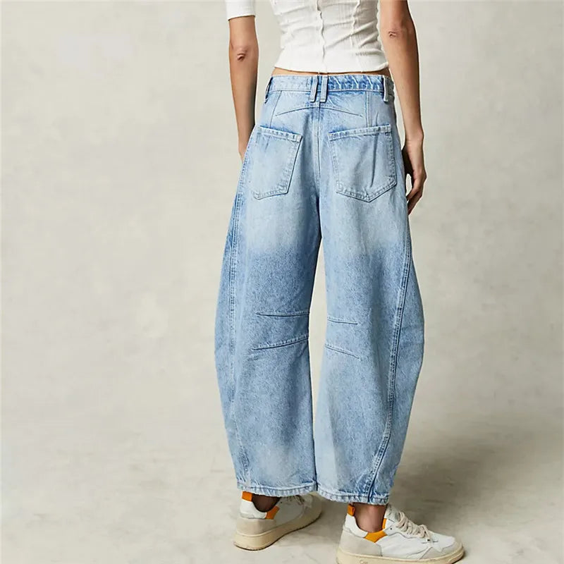 Damen Vintage Jeans Hohe Taille 98% Baumwolle 2% Elasthan-5