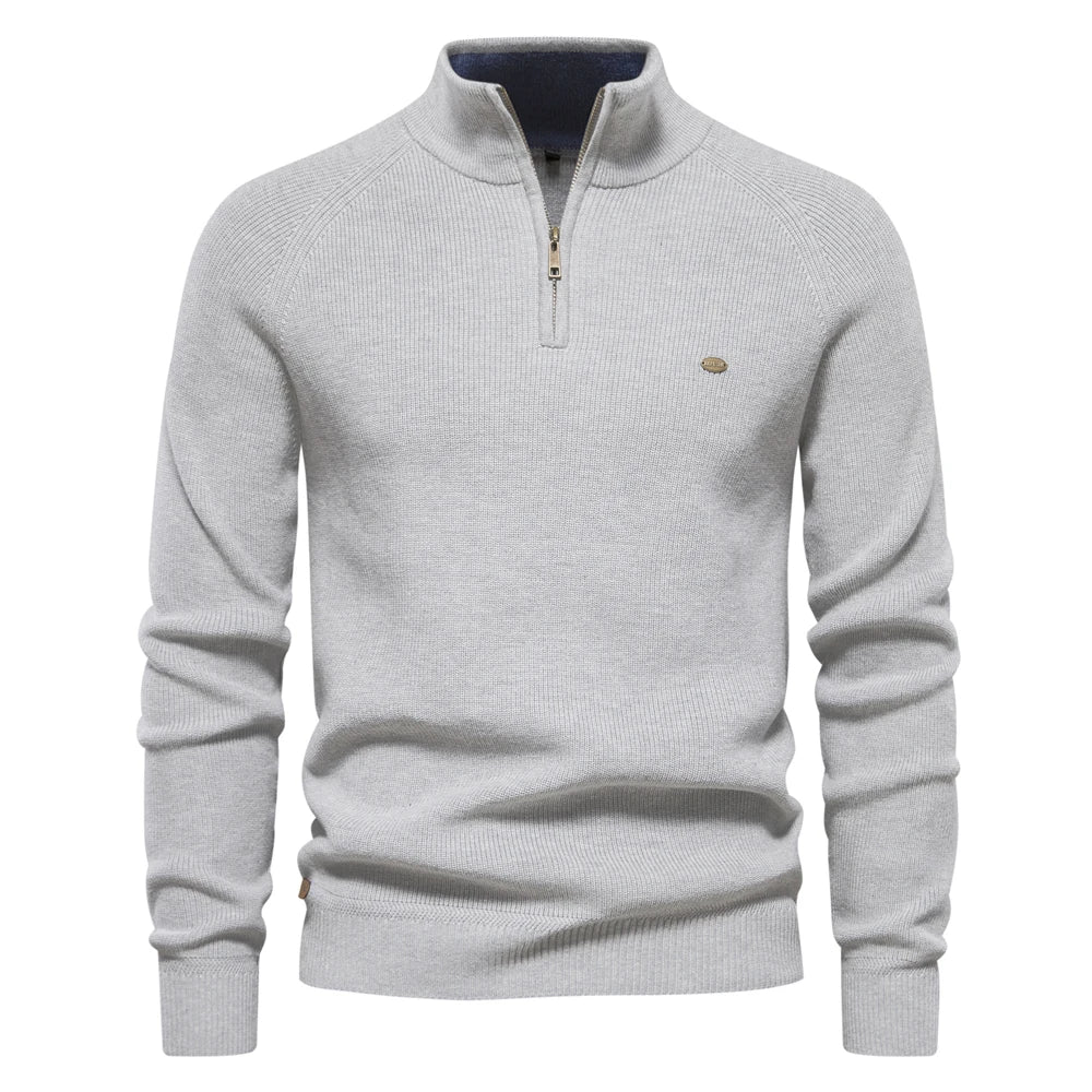 Damen-Pullover, aktiver halber Reißverschluss, Baumwoll-Lycra 2