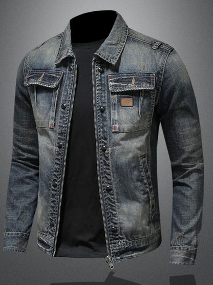 Damen-Denimjacke im klassischen Stil, 100 % Baumwolle-1