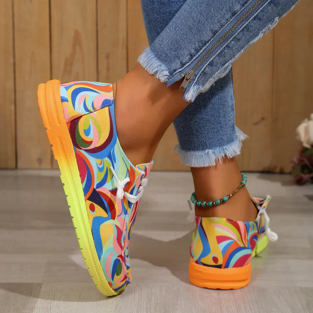 Damen Wanderschuh Ethno-Design Leichtes Material 4