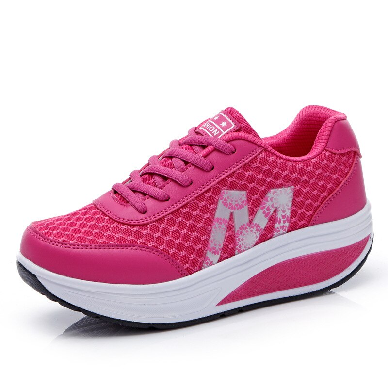 Damen-Keil-Sneakers, Schnürung, synthetisches Leder 6