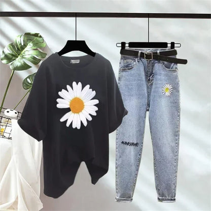 Damen-Hosen-Set, O-Ausschnitt, Polyester, kurze Beinlänge-1