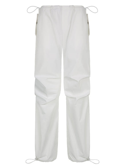 Damen-Lockere Hose, Breites Bein, Weiche Baumwolle-4