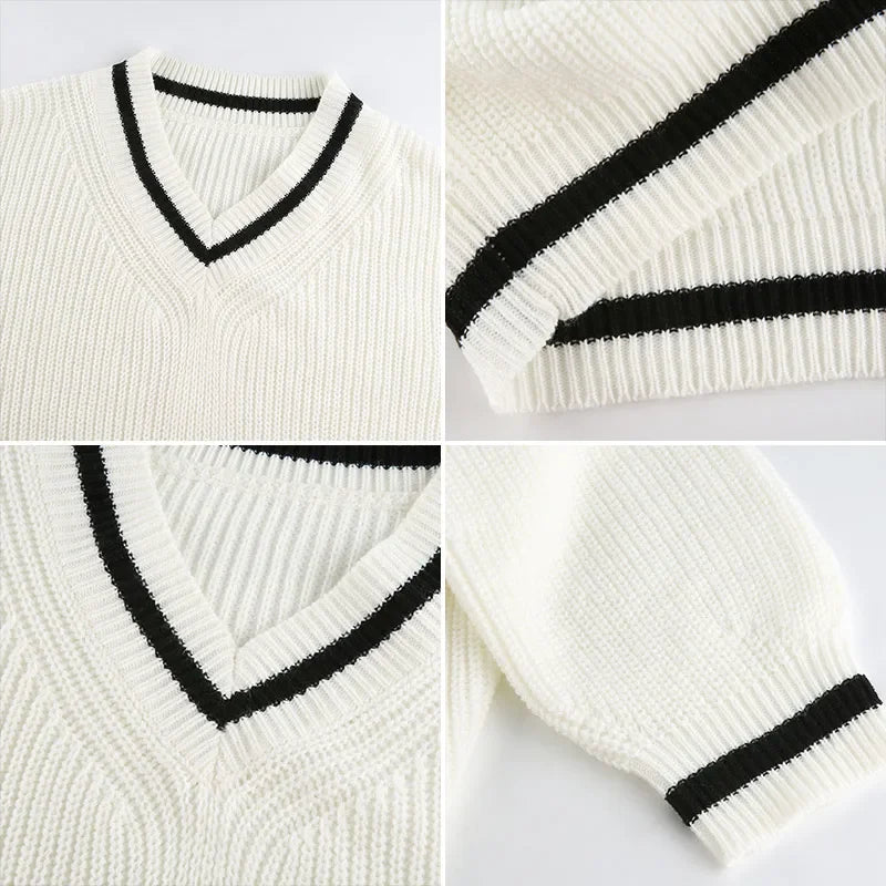 Damen-Pullover, V-Ausschnitt, klassische Passform, weicher Stoff-5