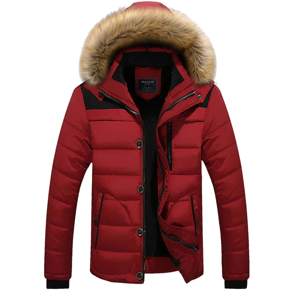 Variant image for Herren Winterjacke abnehmbarer Kapuze Thermische Isolierung Synthetischer Pelz-7