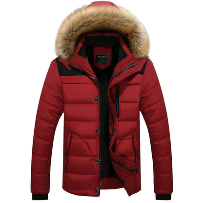 Variant image for Herren Winterjacke abnehmbarer Kapuze Thermische Isolierung Synthetischer Pelz-7