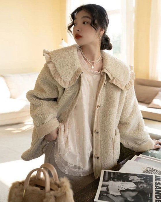 Damen-Wollmantel, elegantes modernes Design-4