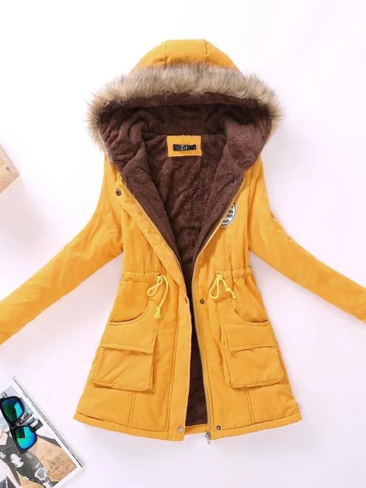 Damenjacke aus Baumwolle und Polyester für Herbst und Winter – Lässige Jacke mit Acetatfüllung und normaler Passform 13