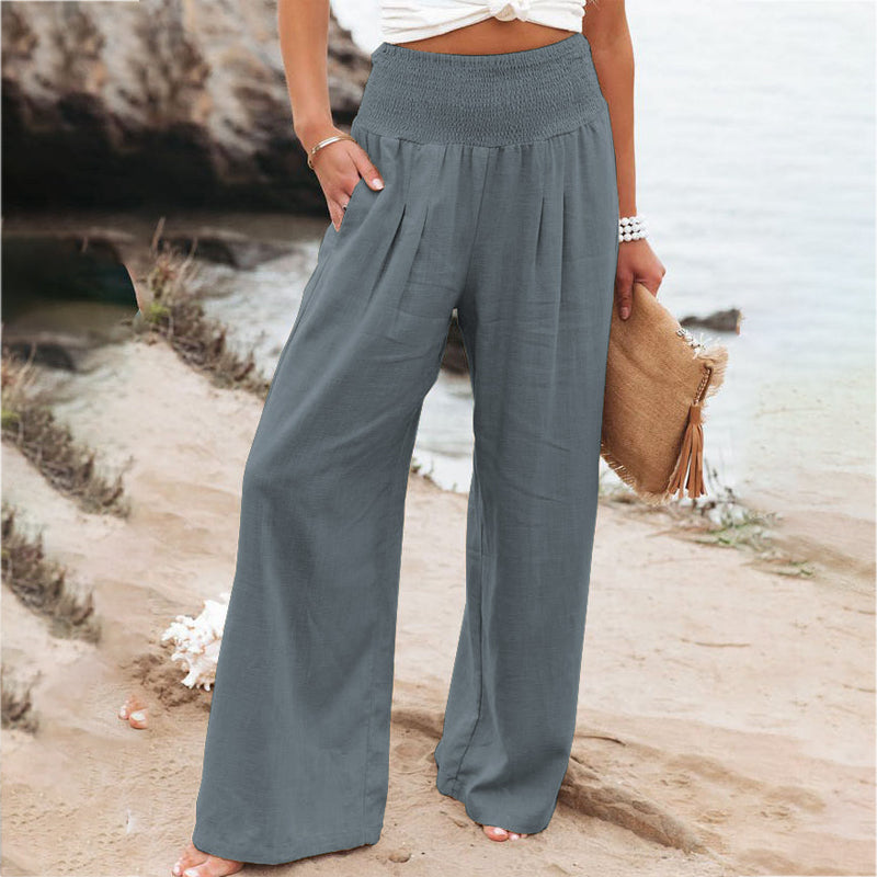 Damen-Hose, weiter Schnitt, weiches Material, italienischer Stil-6