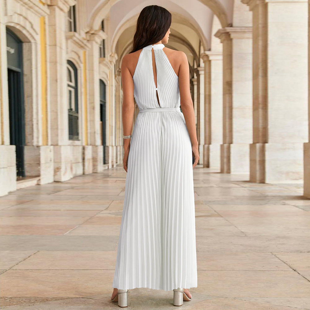 Damen-Jumpsuit Geplisst Leichtes Polyester 2