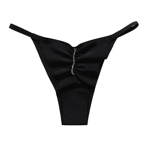 Damen Bikini-Höschen mit Strass Details Polyester und Seide-1