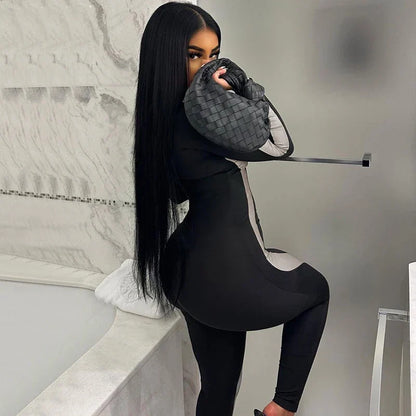 Damen-Jumpsuit Knöchellang mit Reißverschluss Polyester Elasthan-2