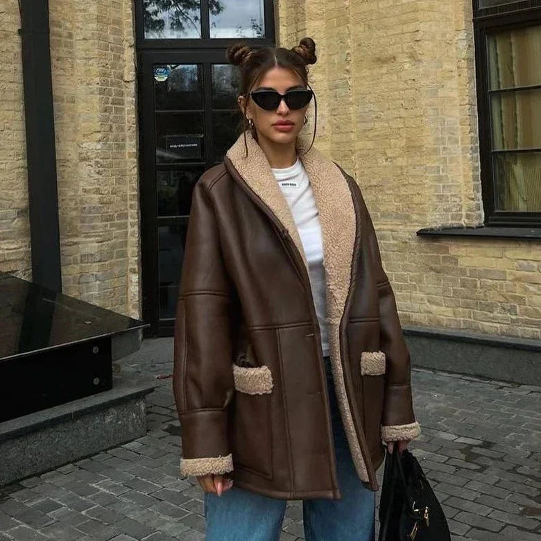 Herrenjacke, Leder, klassischer Stil, echtes Leder-3