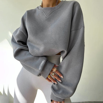 Variant image for Damen-Hoodie Lässig Polyester-Mischung mit Rundhalsausschnitt-9