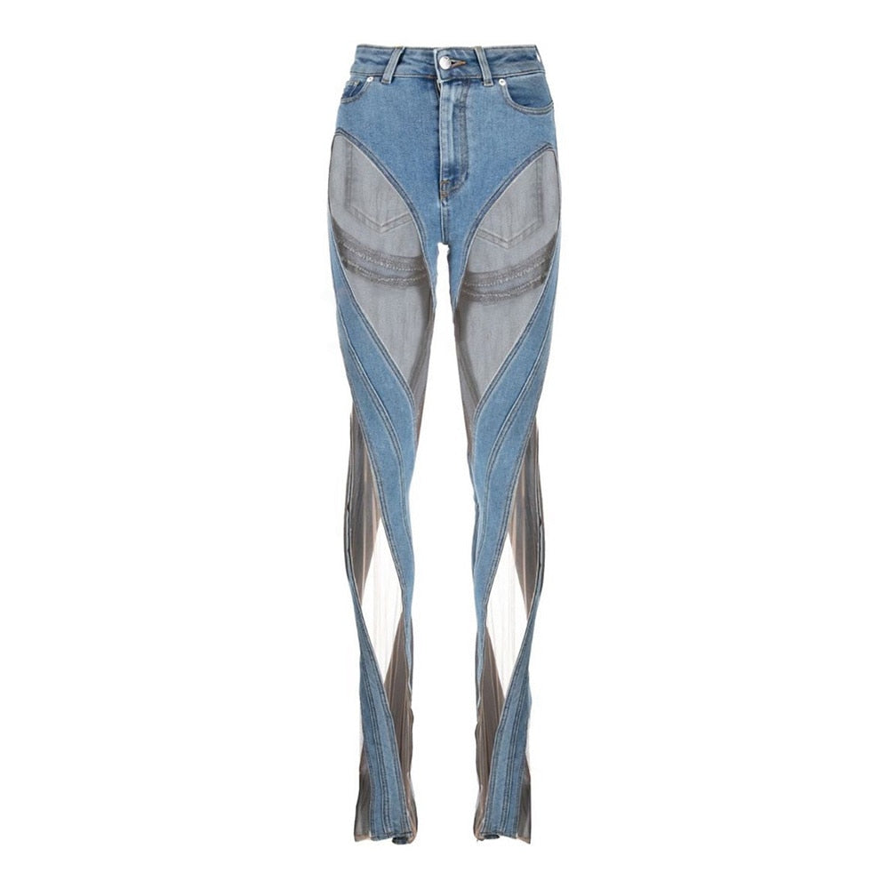 Damen-Jeans High Waist Lockerer Schnitt Baumwolle Denim-6