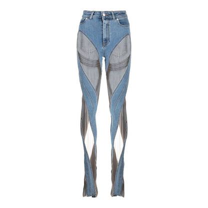 Damen-Jeans High Waist Lockerer Schnitt Baumwolle Denim-6
