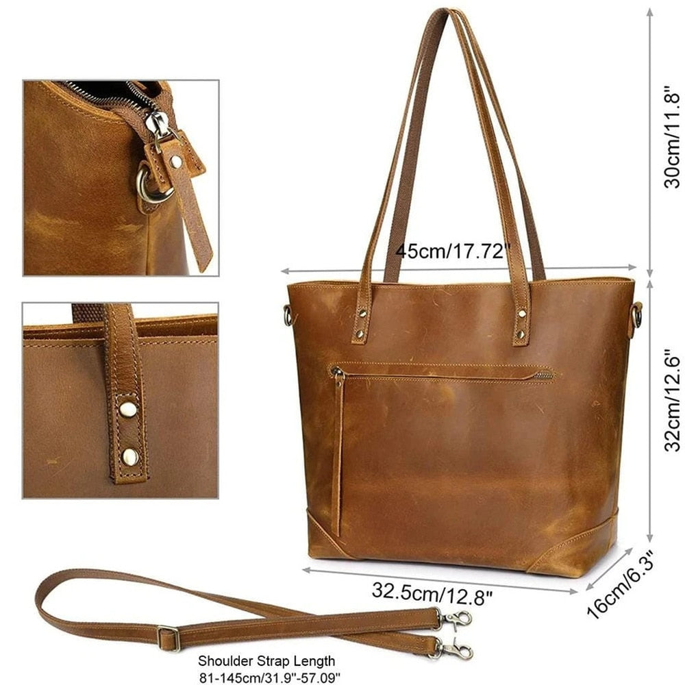 Ledertasche Damen Vintage verstellbarem Schultergurt Zeitloses Design-5
