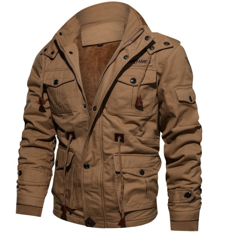Herren-Winterjacke, modern, isoliertes Polyester, wind- wasserabweisend-3