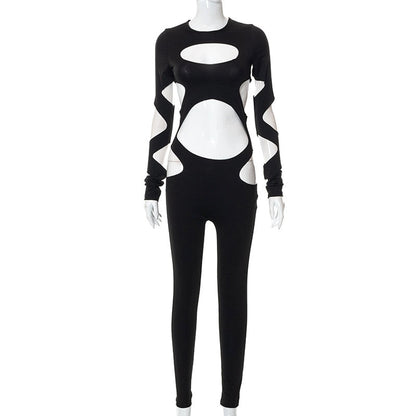 Damen-Jumpsuit, durchbrochenes Design, Polyester-1