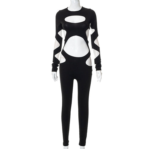 Damen-Jumpsuit, durchbrochenes Design, Polyester-1