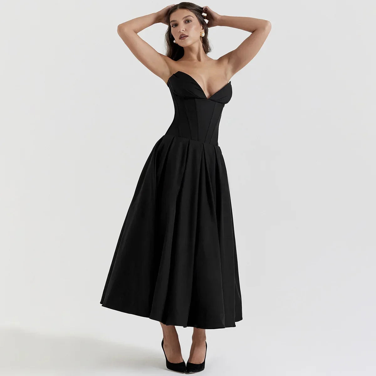 Damen-Midikleid, Empire-Schnitt, weich, Polyester-2