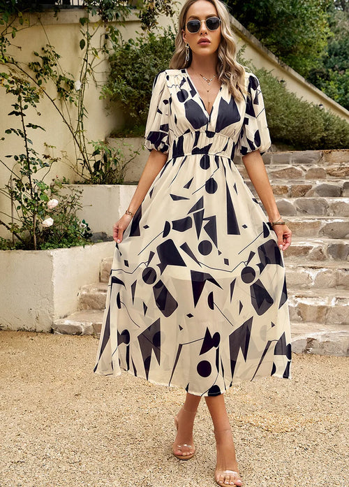 Damen-Kleid, elegant, leicht, Material, für Sommerfeste, formell, Anlässe-1