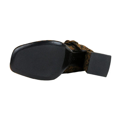 Damen Schuhe Mary Jane Eckige Zehenpartie Flockmaterial Trendiger Komfort-3