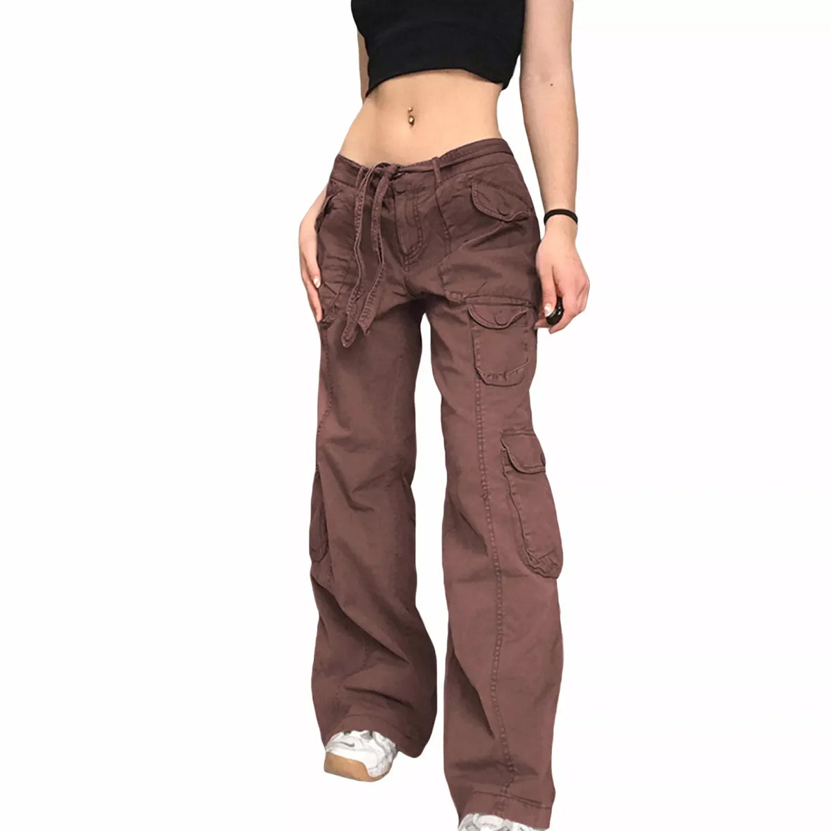 Damen-Cargo-Hose, lässige Passform, Baumwolle, Polyester 10