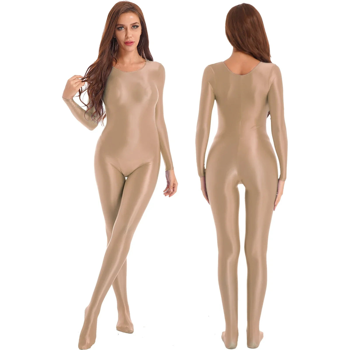 Variant image for Damen-Jumpsuit Monochrom Langarm Lycra Nylon Elasthan-17