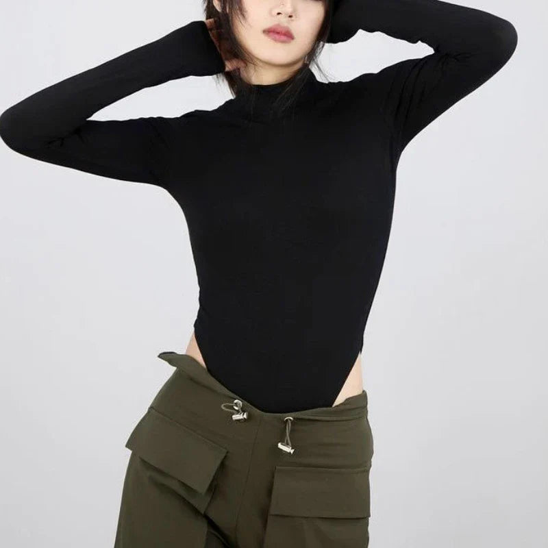 Damen-Body, transparentes Design, Baumwolle, Spandex-3