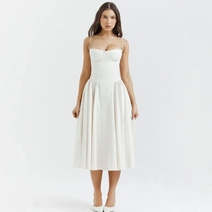 Variant image for Damen-Midikleid, eckiger Ausschnitt, Polyester, Spandex-17