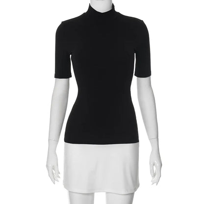 Variant image for Damen-Minikleid, lässiges Polyester, kurze Ärmel-1