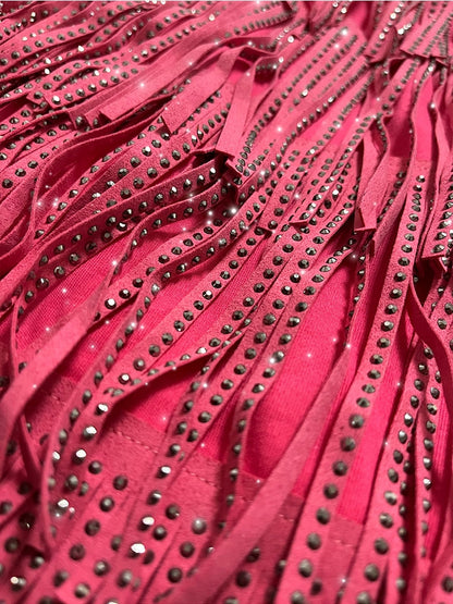 A-Linien-Minirock mit Strassdetails aus schwarzem Polyester für Frauen – Trendig und bequem 3