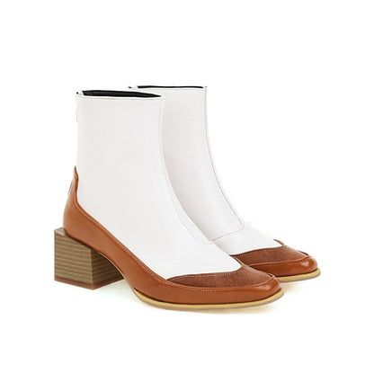 Trendige Stiefel für Damen aus PU mit eckiger Spitze und Plateausohle – Knöchellang für Komfort und Stil 1