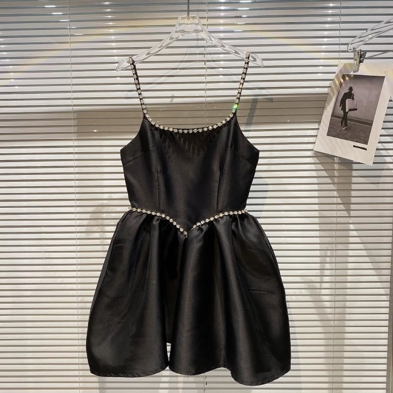 Damen-Minikleid, A-Linien-Form, Polyester, Spaghettiträger 1