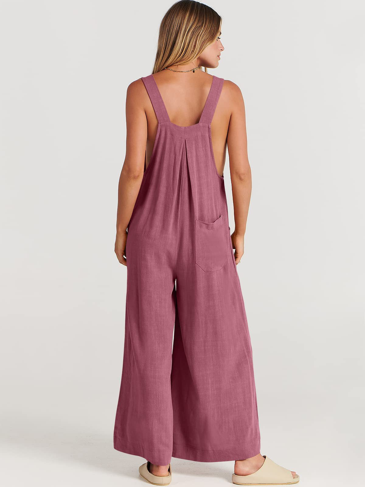 Variant image for Damen-Jumpsuit Ärmellos Weites Bein Polyester-55