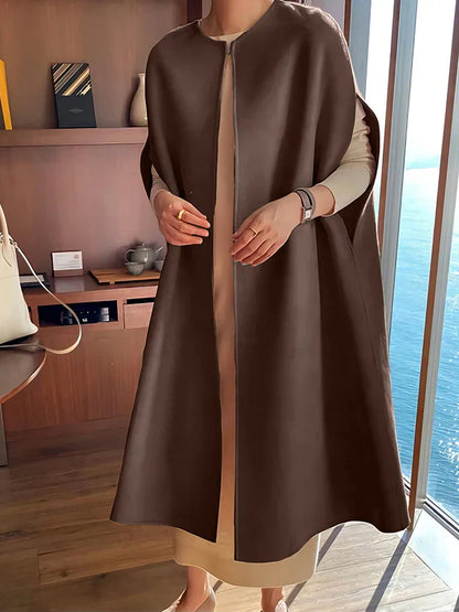 Damen-Mantel, Cape, Stil, Wolle, Polyester-4