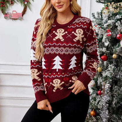 Damen-Weihnachtspullover, traditionelles Design, weiches Strickmaterial-1