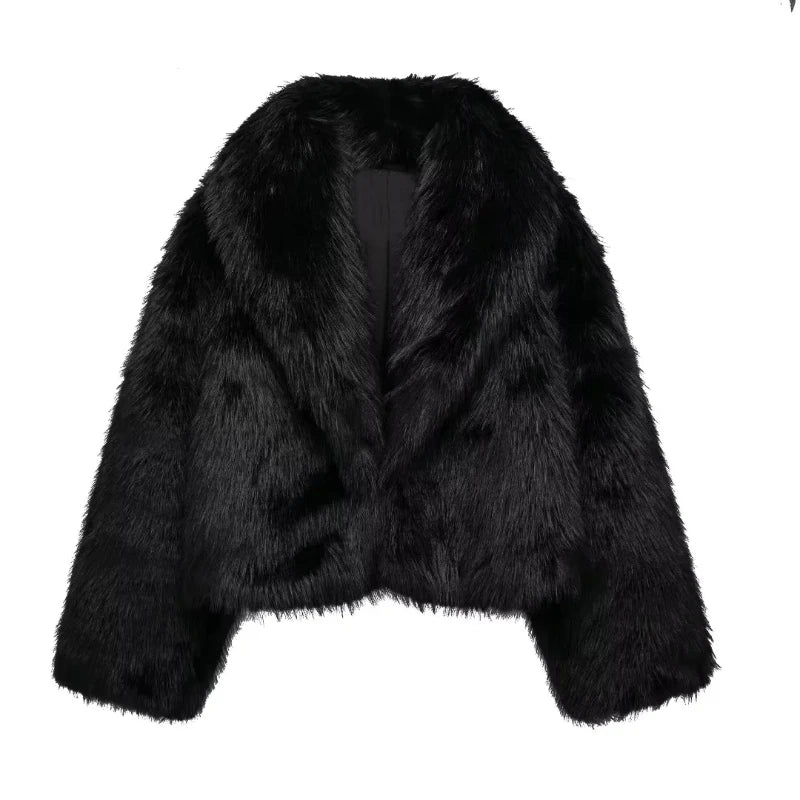 Damen-Kunstfelljacke, lässiges Design, weich, Kunstfell-1