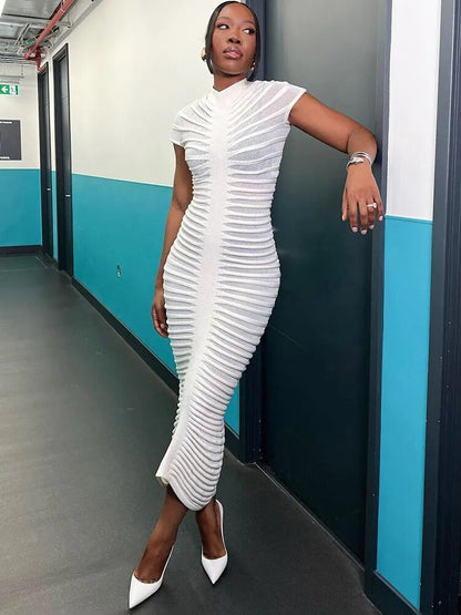Damenkleid aus 100% Baumwolle mit kurzen Ärmeln – vielseitiges und bequemes Design für Alltag und Fest 3