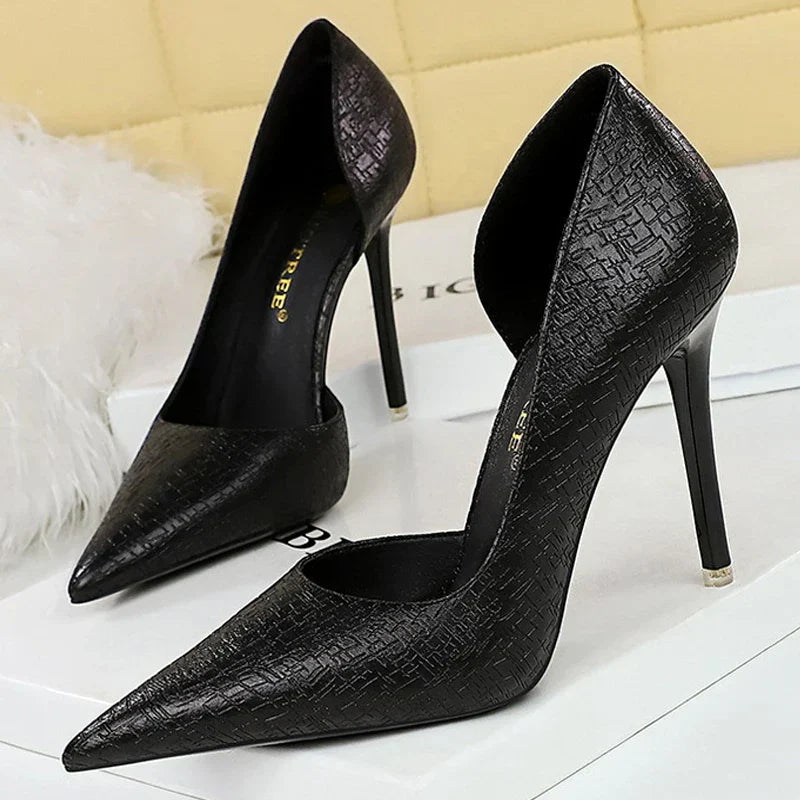 Damen-Stilettos, hoher Absatz, PU-1