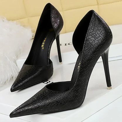 Damen-Stilettos, hoher Absatz, PU-1